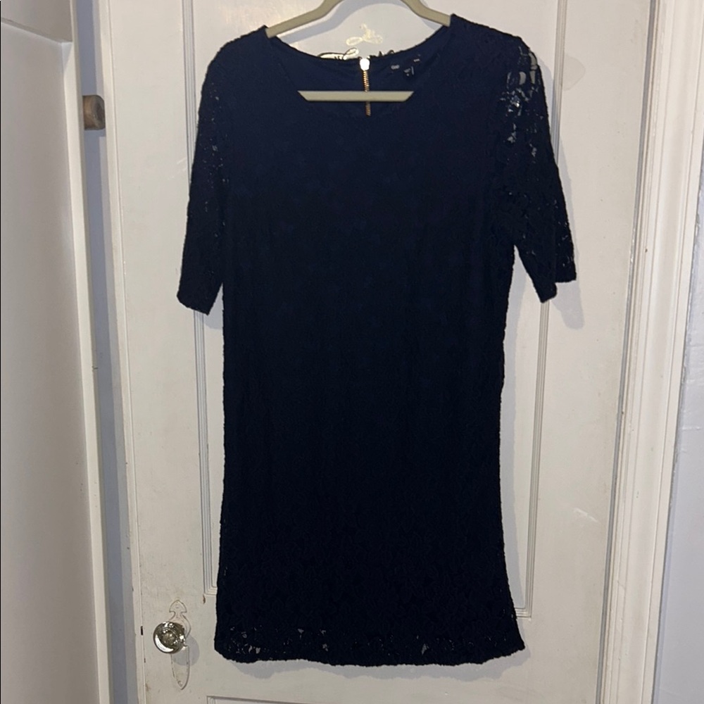GAP Navy Lace Dress with Gold Zipper